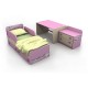 Детская кровать-трансформер от 0 до 12 лет со столиком и комодом Pink