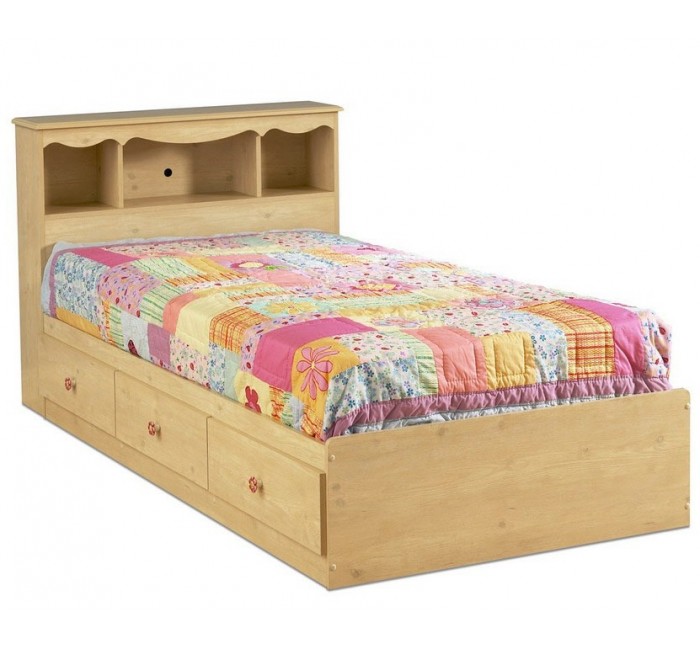 Дерев'яне ліжко Лілі Роус з полицями