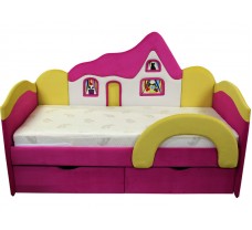 Дитяче рожеве ліжко Будиночок 09K03