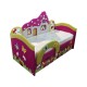 Дитяче рожеве ліжко з ортопедичним матрацом Будиночок 09K90-7
