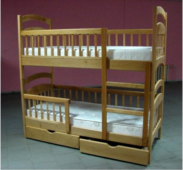 Двоярусне ліжко Каріна Люкс Еко з шухлядами та матрацами