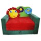 Великий дитячий розкладний зелений диван-малятко Фантазія Лужок 01M013