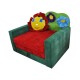 Великий дитячий розкладний зелений диван-малятко Фантазія Лужок 01M013