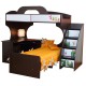 Двухъярусная кровать Пионер МДФ с письменным столом и тумбой цвет венге