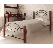 Металеве ліжко на дерев'яних ніжках Діана міні