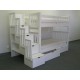 Двоярусне трьохспальне ліжко зі сходами-комодом Поліна
